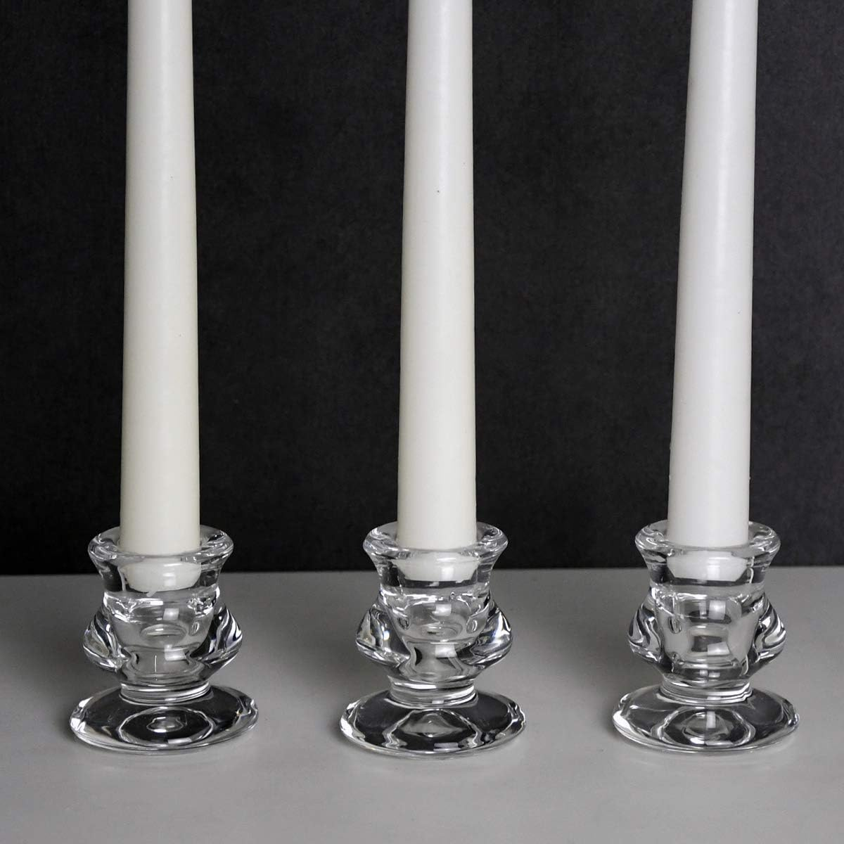 Clear Glass Candlestick Holders, Set of 2/4/6 Taper Candle Holders for Wedding, Decoration and Dinning