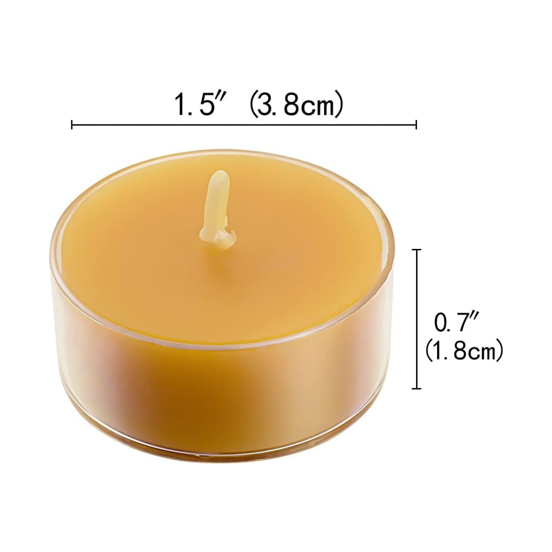 Natural Beeswax Tea Candles, DEYBBY Handmade Beeswax Candles in Clear Cup