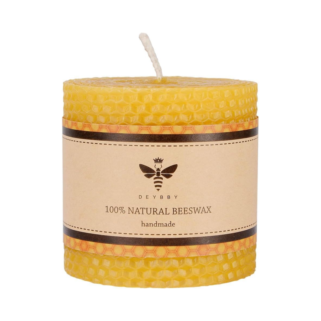 Beeswax Pillar Candles Set - Handmade Pure Beeswax Rolled Candles