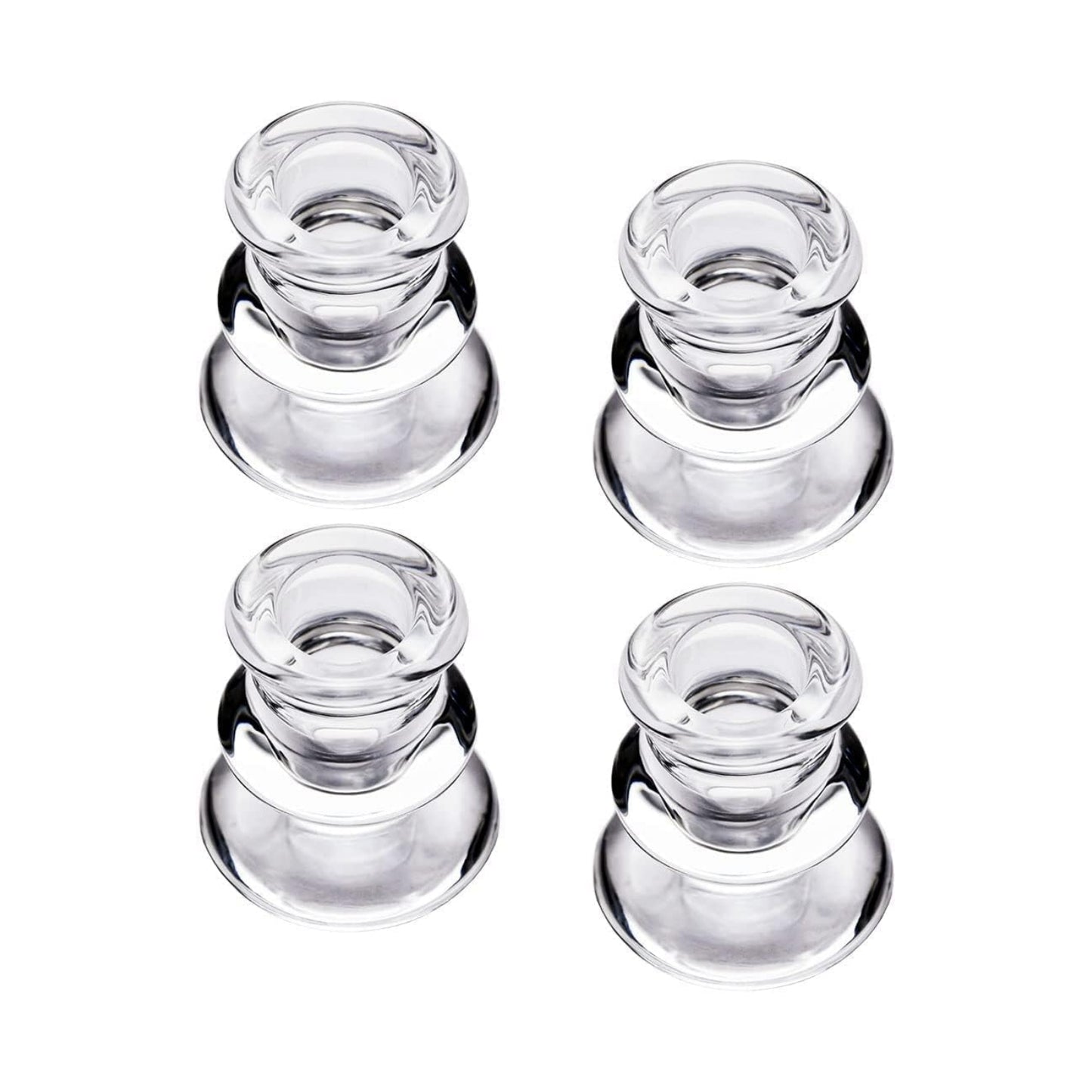 Clear Glass Candlestick Holders, Set of 2/4/6 Taper Candle Holders for Wedding, Decoration and Dinning