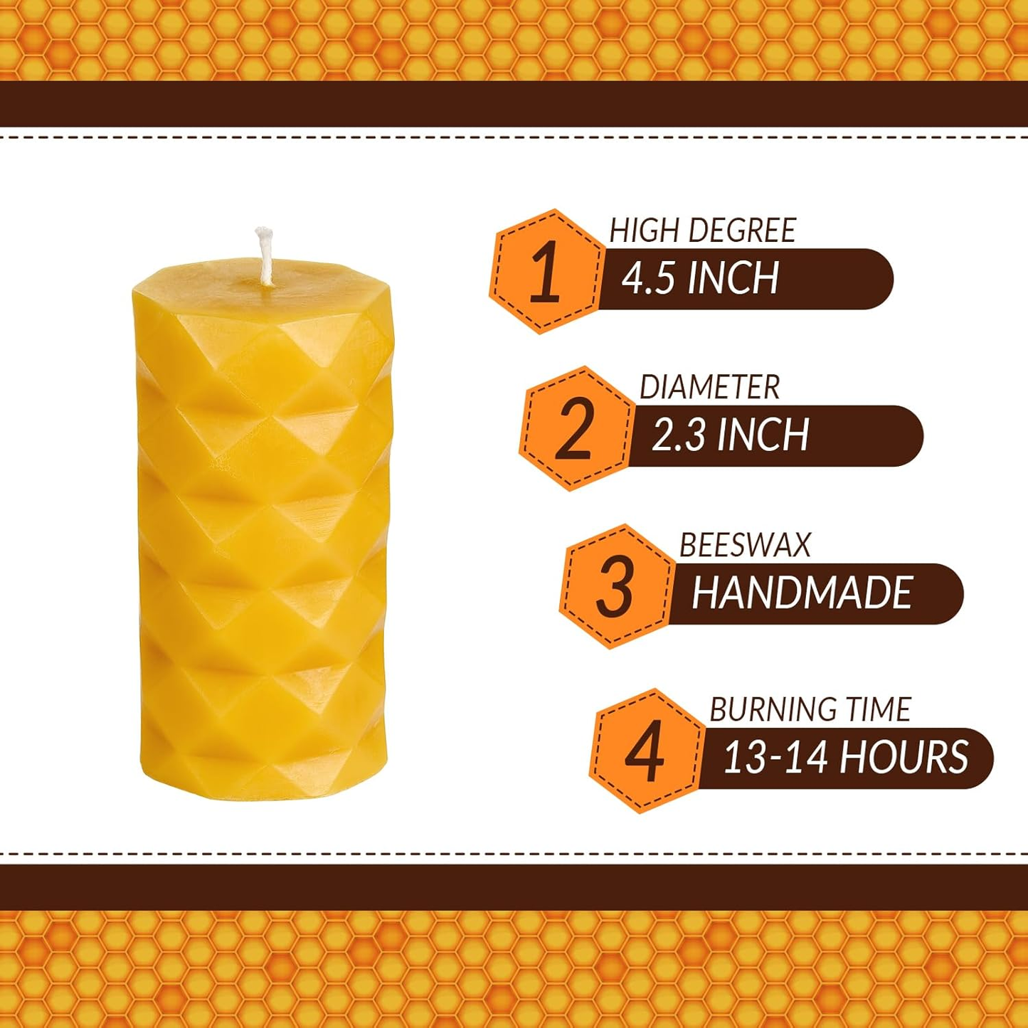 Natural Beeswax Pillar Candle