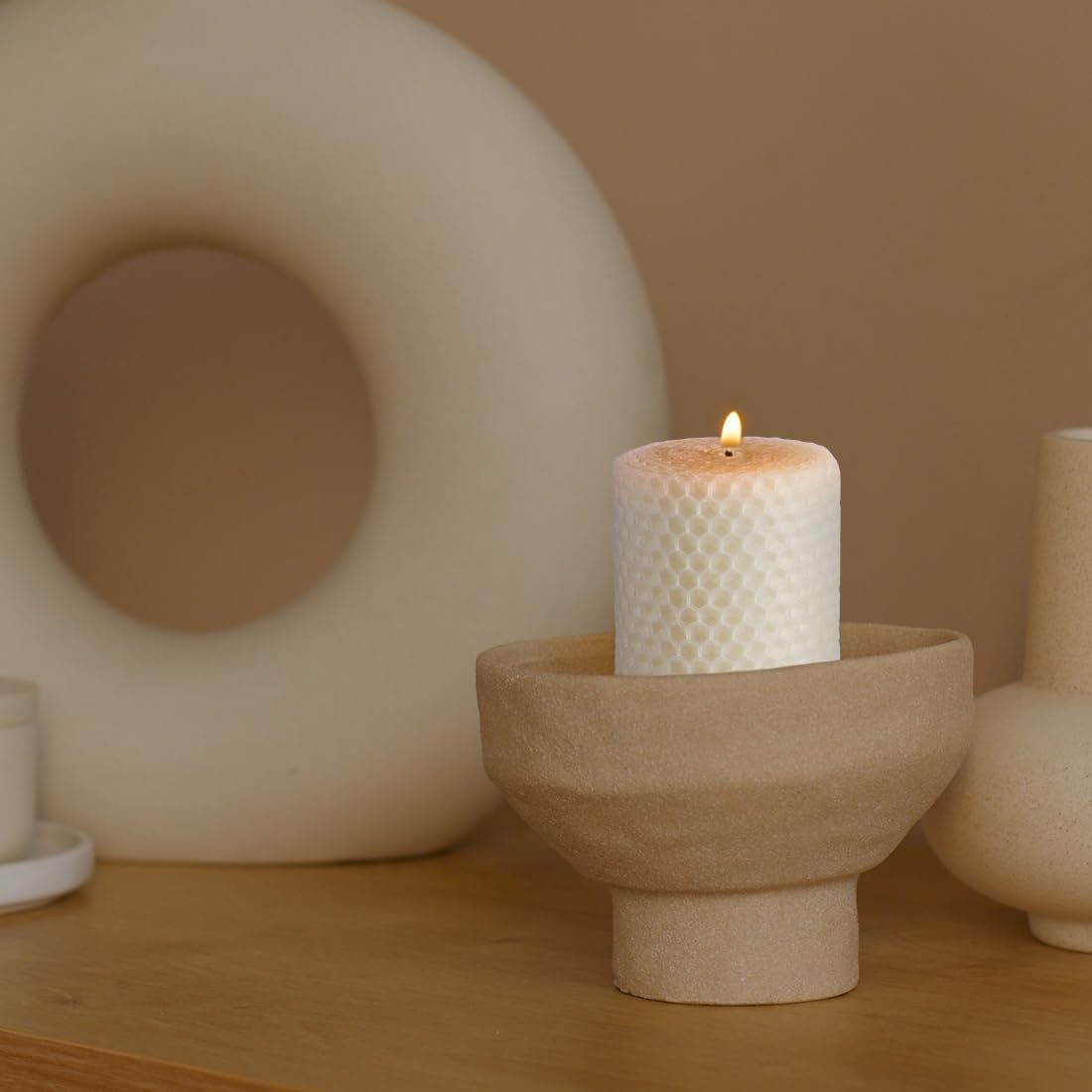 Beeswax Pillar Candles Set of 6, 2×3.3 in Handmade Pure Beeswax Rolled Candles for Gift & Home Decor