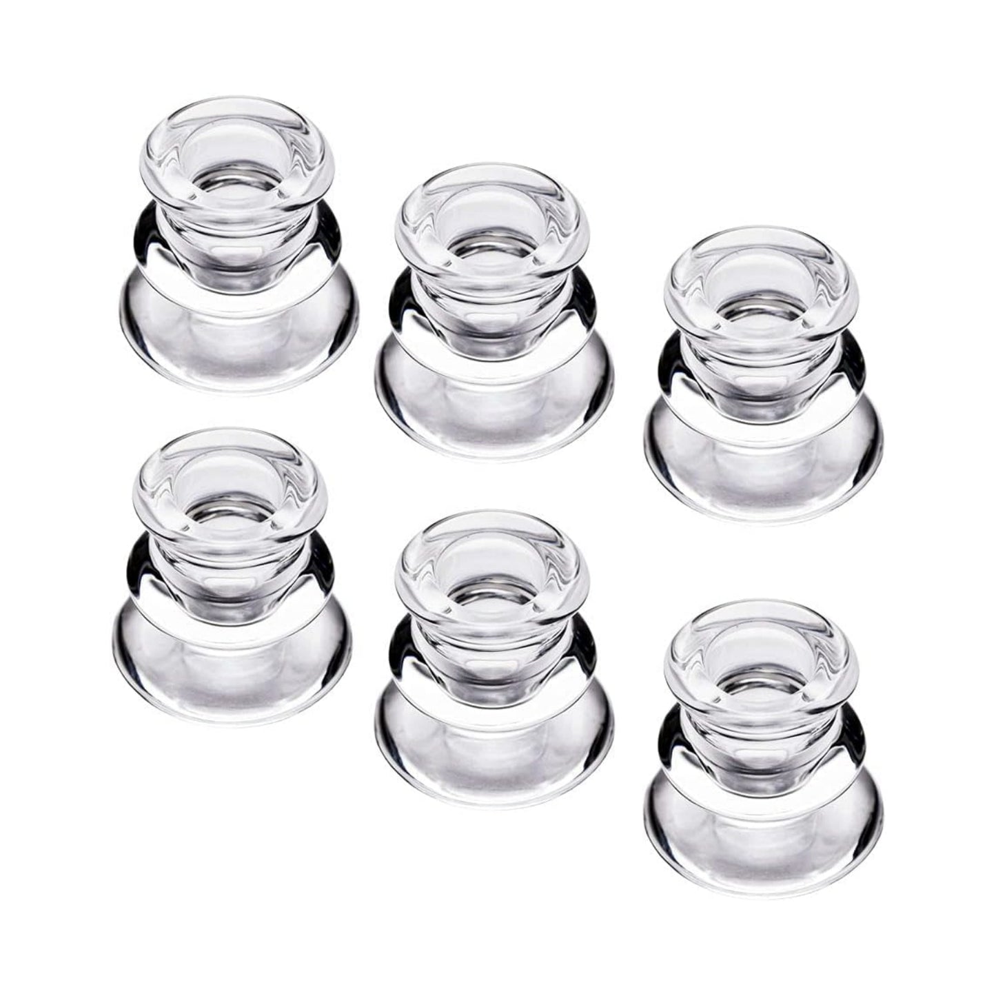 Clear Glass Candlestick Holders, Set of 2/4/6 Taper Candle Holders for Wedding, Decoration and Dinning