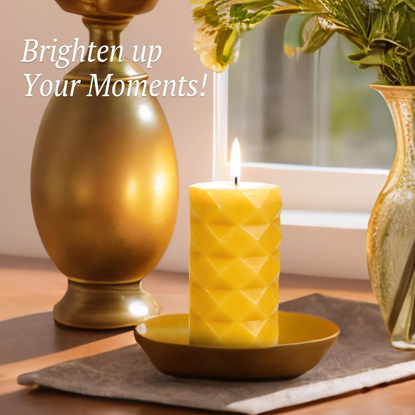 Natural Beeswax Pillar Candle