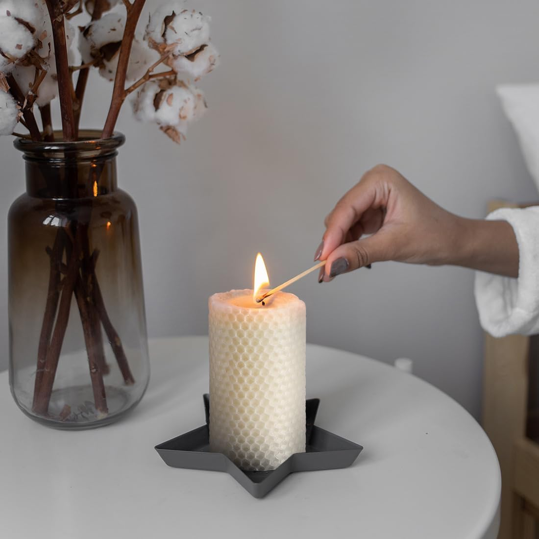 Beeswax Pillar Candles Set of 6, 2×3.3 in Handmade Pure Beeswax Rolled Candles for Gift & Home Decor