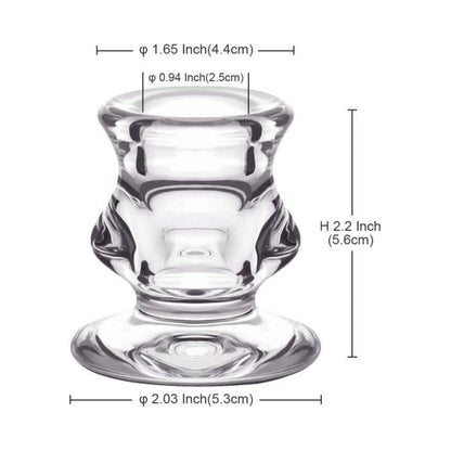 Clear Glass Candlestick Holders, Set of 2/4/6 Taper Candle Holders for Wedding, Decoration and Dinning