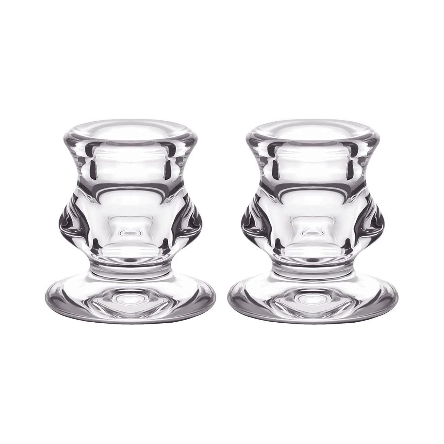 Clear Glass Candlestick Holders, Set of 2/4/6 Taper Candle Holders for Wedding, Decoration and Dinning