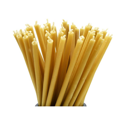 DEYBBY Beeswax Birthday Candles, Dripless and Smokeless, Eco Taper Candles for Home, Dinner, Cake, Prayer, Church, Hanukkah, Christmas