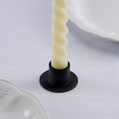 DEYBBY Black Metal Taper Candle Holders Set