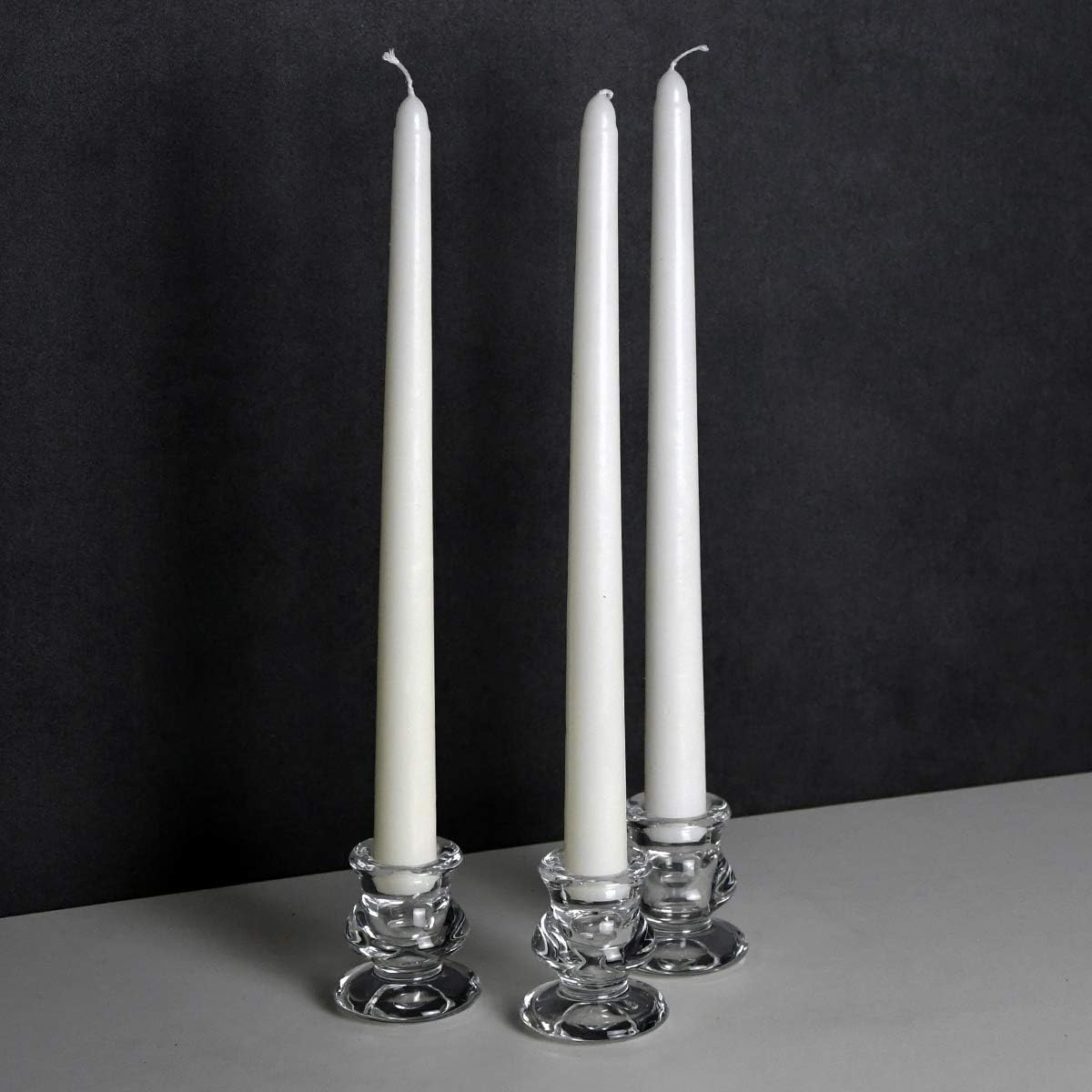 Clear Glass Candlestick Holders, Set of 2/4/6 Taper Candle Holders for Wedding, Decoration and Dinning
