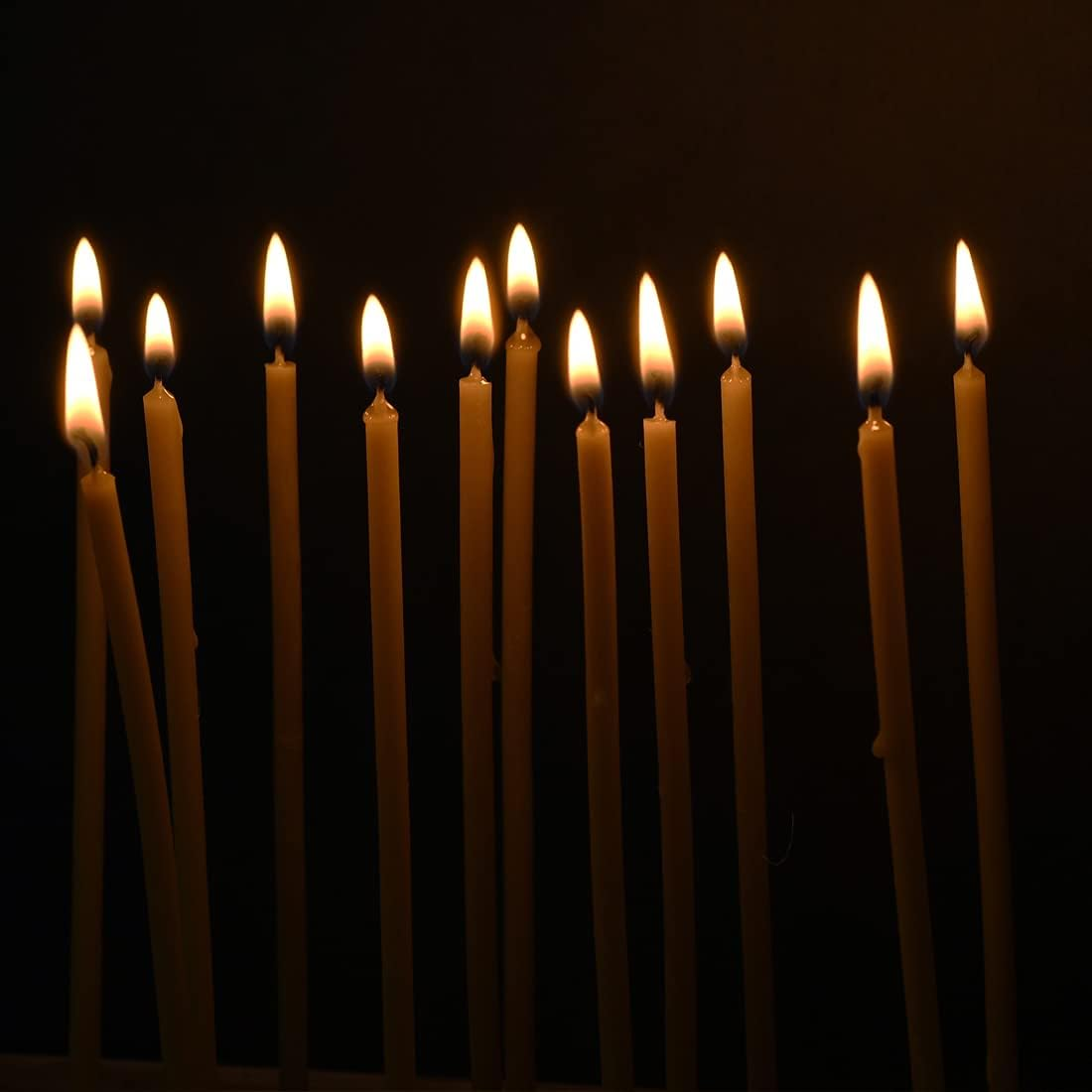 DEYBBY Beeswax Birthday Candles, Dripless and Smokeless, Eco Taper Candles for Home, Dinner, Cake, Prayer, Church, Hanukkah, Christmas