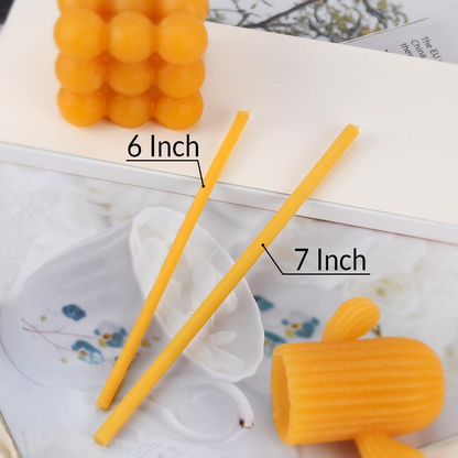 DEYBBY Beeswax Birthday Candles – 7.3'' 40 Pack Thin Beeswax Taper Candles - Dripless and Smokeless Candles for Home, Dinner, Cake, Prayer, Church, Hanukkah, Christmas