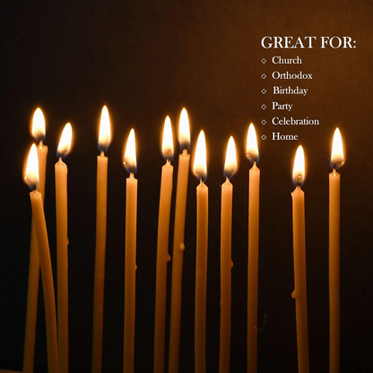 DEYBBY Beeswax Birthday Candles, Dripless and Smokeless, Eco Taper Candles for Home, Dinner, Cake, Prayer, Church, Hanukkah, Christmas