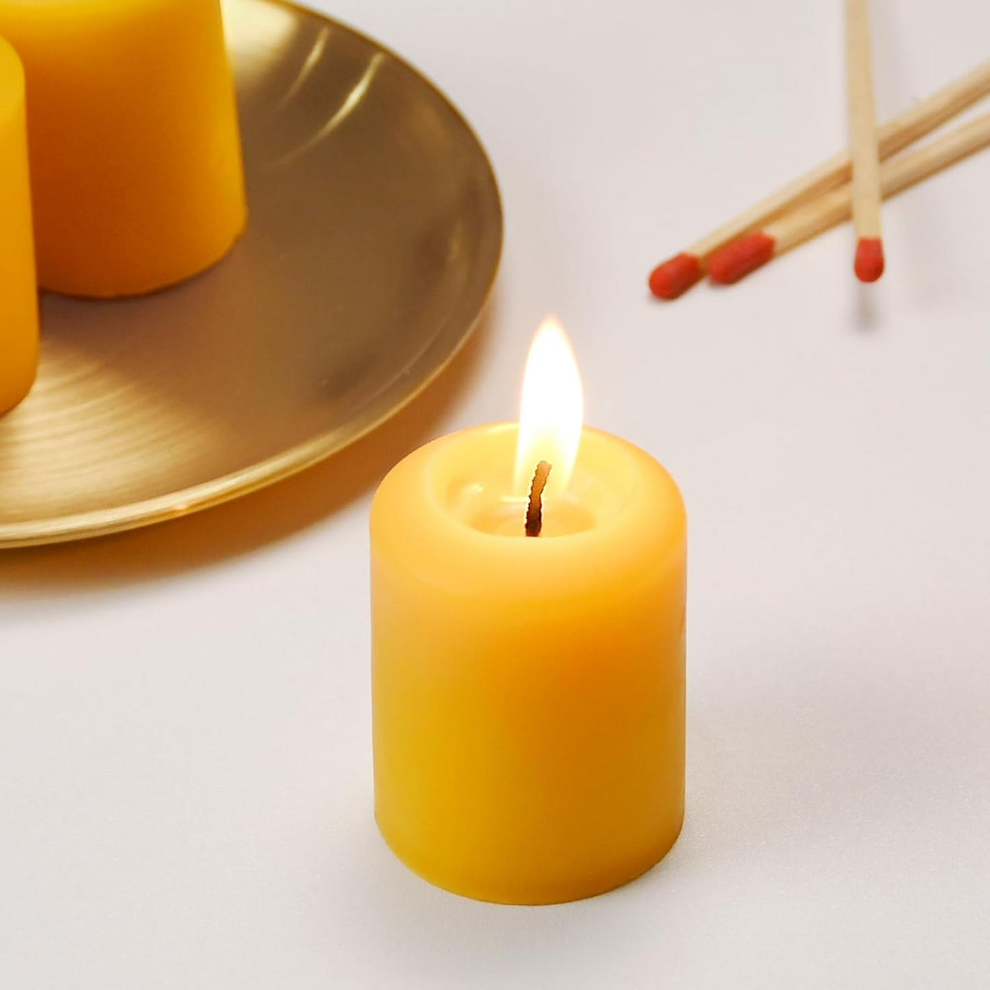Beeswax Votive Candles-Natural Small Votives Set for Home Room Decor Party Wedding Spa Gift