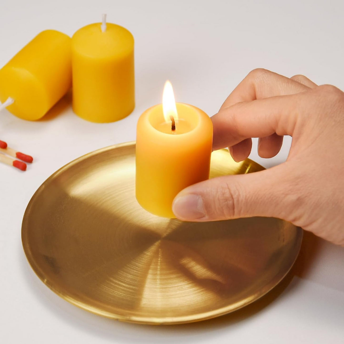 Beeswax Votive Candles-Natural Small Votives Set for Home Room Decor Party Wedding Spa Gift