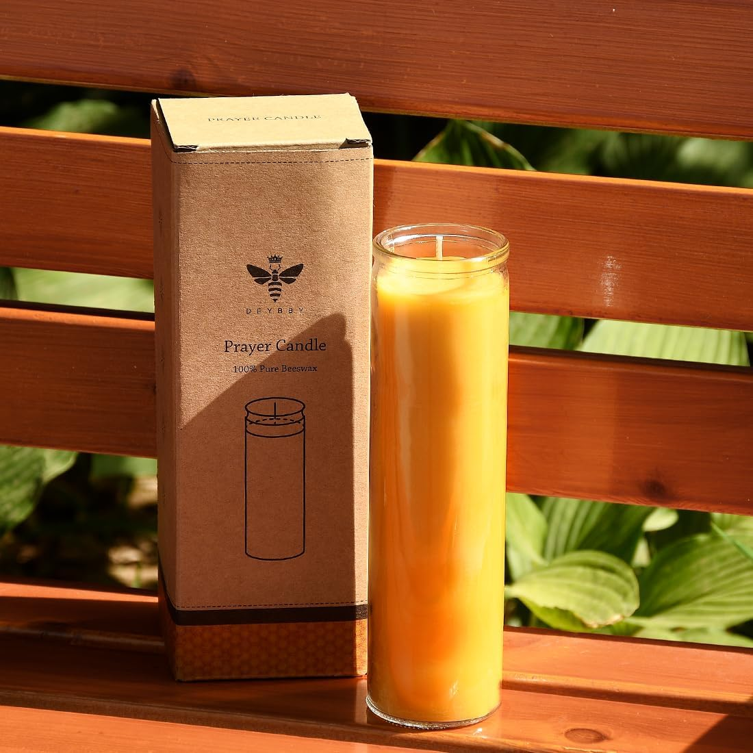 7 Day Beeswax Yartzeit Candle-Kosher Yahrtzeit Memorial and Yom Kippur Candle in Glass Jar