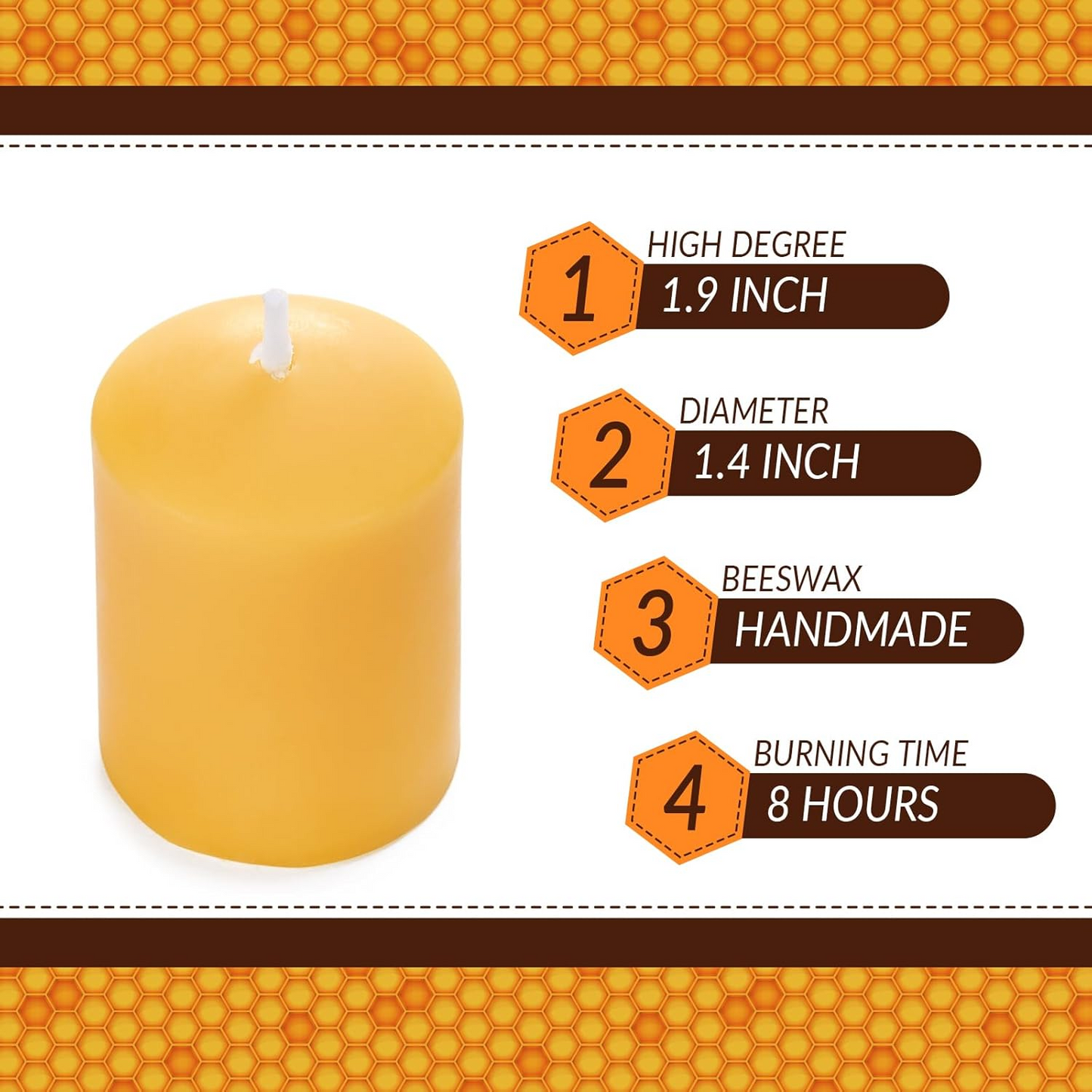 Beeswax Votive Candles-Natural Small Votives Set for Home Room Decor Party Wedding Spa Gift