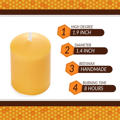 Beeswax Votive Candles-Natural Small Votives Set for Home Room Decor Party Wedding Spa Gift