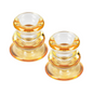 Amber Glass Candlestick Holders, Set of 2 Taper Candle Holders for Wedding, Decoration and Dinning