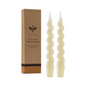 White Beeswax Spiral Candle, 7 inch 2 Pack Twisted Pure Beeswax Candles