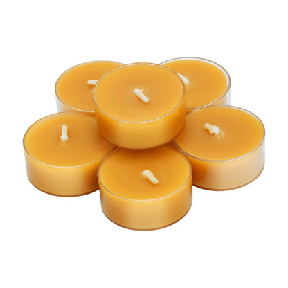 Natural Beeswax Tea Candles, DEYBBY Handmade Beeswax Candles in Clear Cup