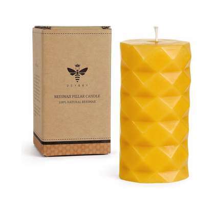 Natural Beeswax Pillar Candle