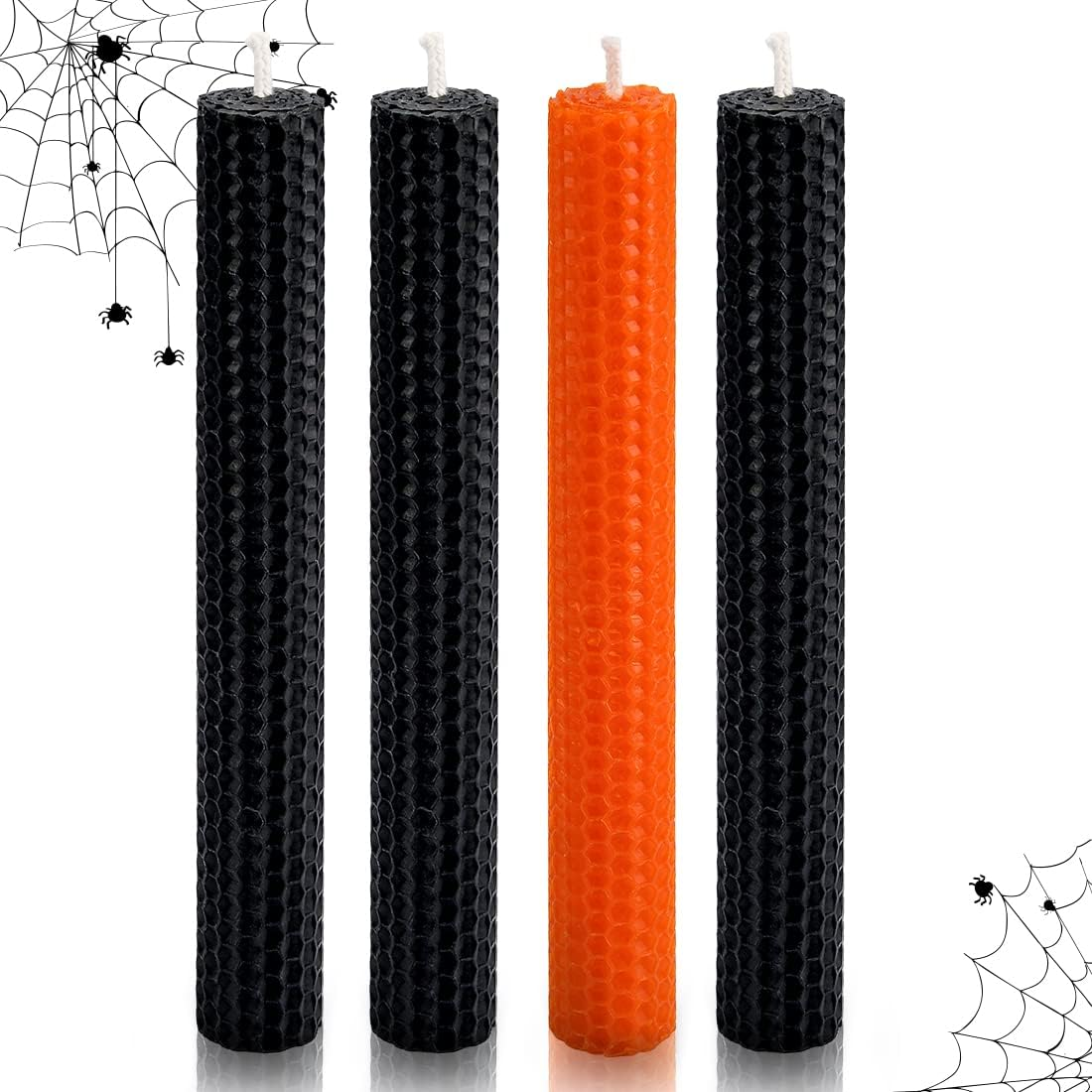 DEYBBY Handmade Beeswax Taper Candles, Dripless Wax Candles