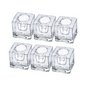 DEYBBY Clear Glass Tealight Holder, 4 Square Tealight Candle Holders, Crystal Tealight Holder