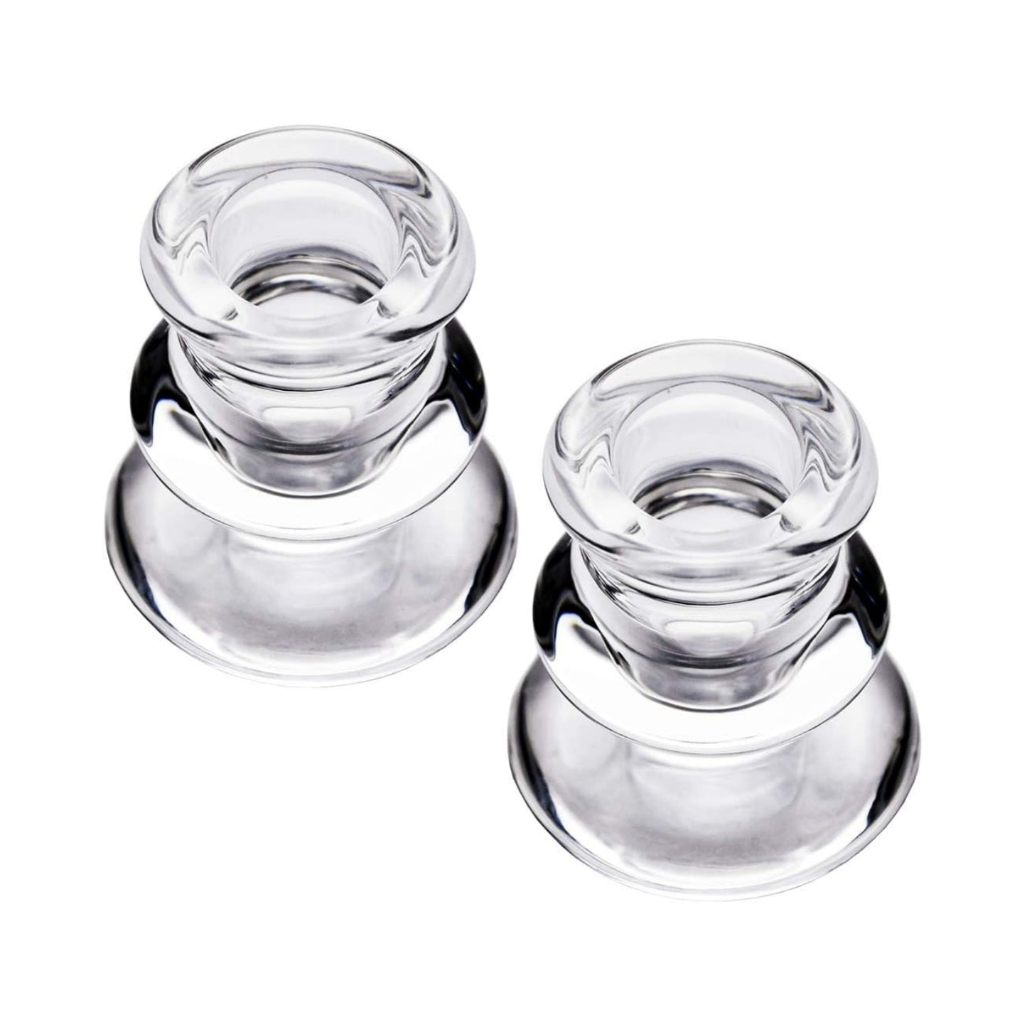 Clear Glass Candlestick Holders, Set of 2/4/6 Taper Candle Holders for Wedding, Decoration and Dinning