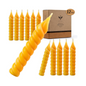 Natural Spiral Beeswax Candles Set, Dripless and Smokless