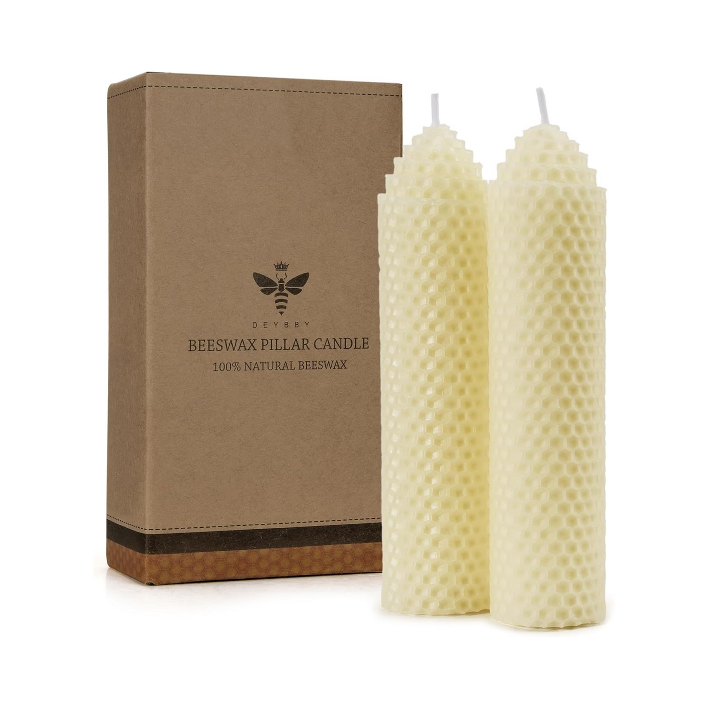 Beeswax Pillar Candles Set-Handmade Pure Beeswax Rolled Candles