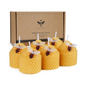 DEYBBY Natural Beeswax Candles Bulk Set, Small Bee Votive Candles with Little Bee Decorations as Gift (Yellow)