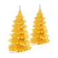 DEYBBY Christmas Tree Beeswax Candles, Xmas Tree Shaped Handmade Candles Set of 2 for Home Decor Party Bedroom Room Table Decorations（Big Pine）