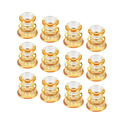 Amber Glass Candlestick Holders, Set of 2 Taper Candle Holders for Wedding, Decoration and Dinning