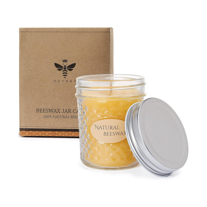 DEYBBY Beeswax Jar Candles Set, Beeswax Candles Gift, Handpour BeesWax Candle