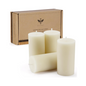 2*4'' Pure Beeswax Pillar Candles Set, Natural