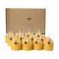 DEYBBY Natural Beeswax Candles Bulk Set, Small Bee Votive Candles with Little Bee Decorations as Gift (Yellow)