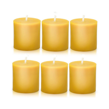 Beeswax Pillar Candles Set of 4, Smokeless Dripless Pure Beeswax Candle Set