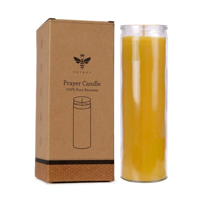 7 Day Beeswax Yartzeit Candle-Kosher Yahrtzeit Memorial and Yom Kippur Candle in Glass Jar