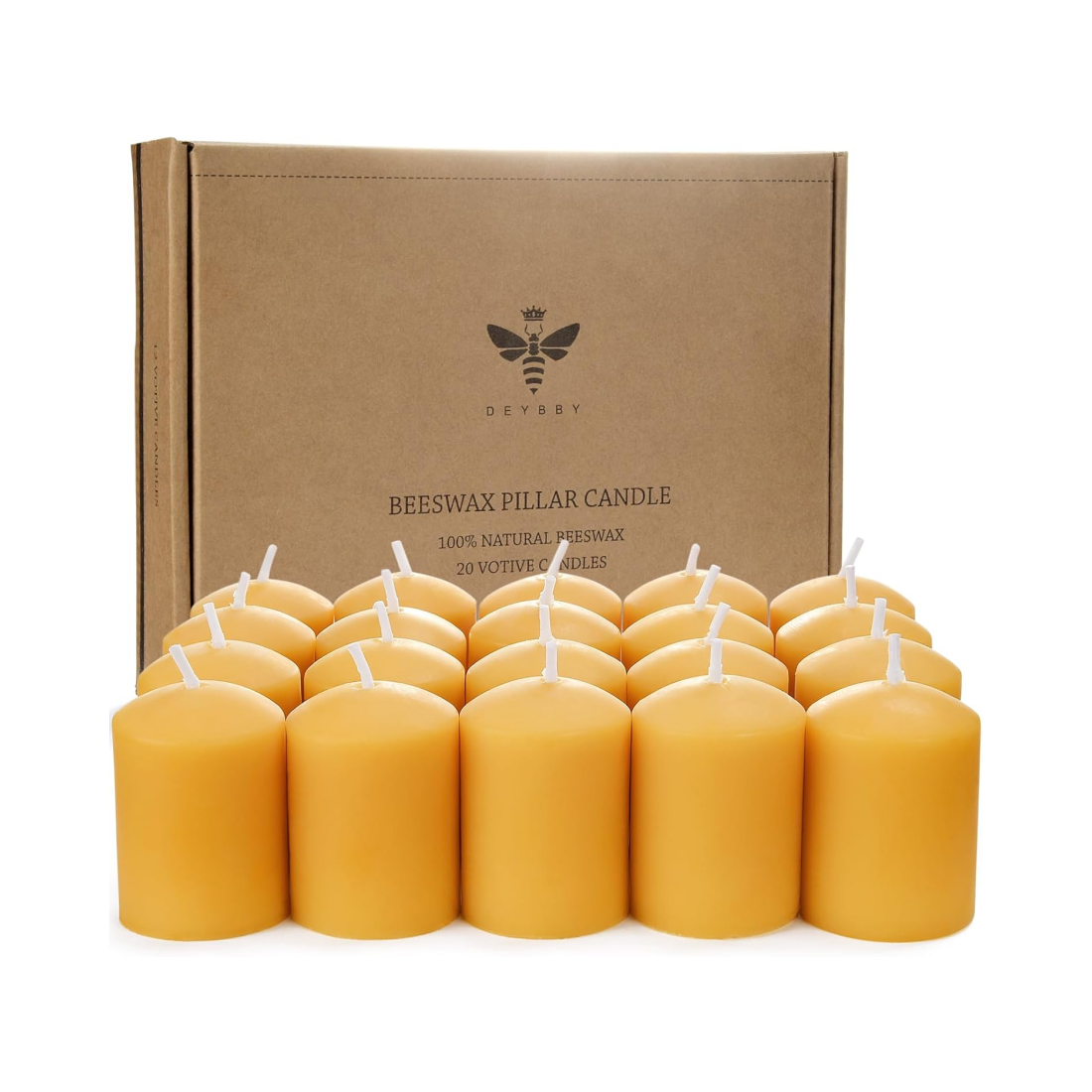Beeswax Votive Candles-Natural Small Votives Set for Home Room Decor Party Wedding Spa Gift