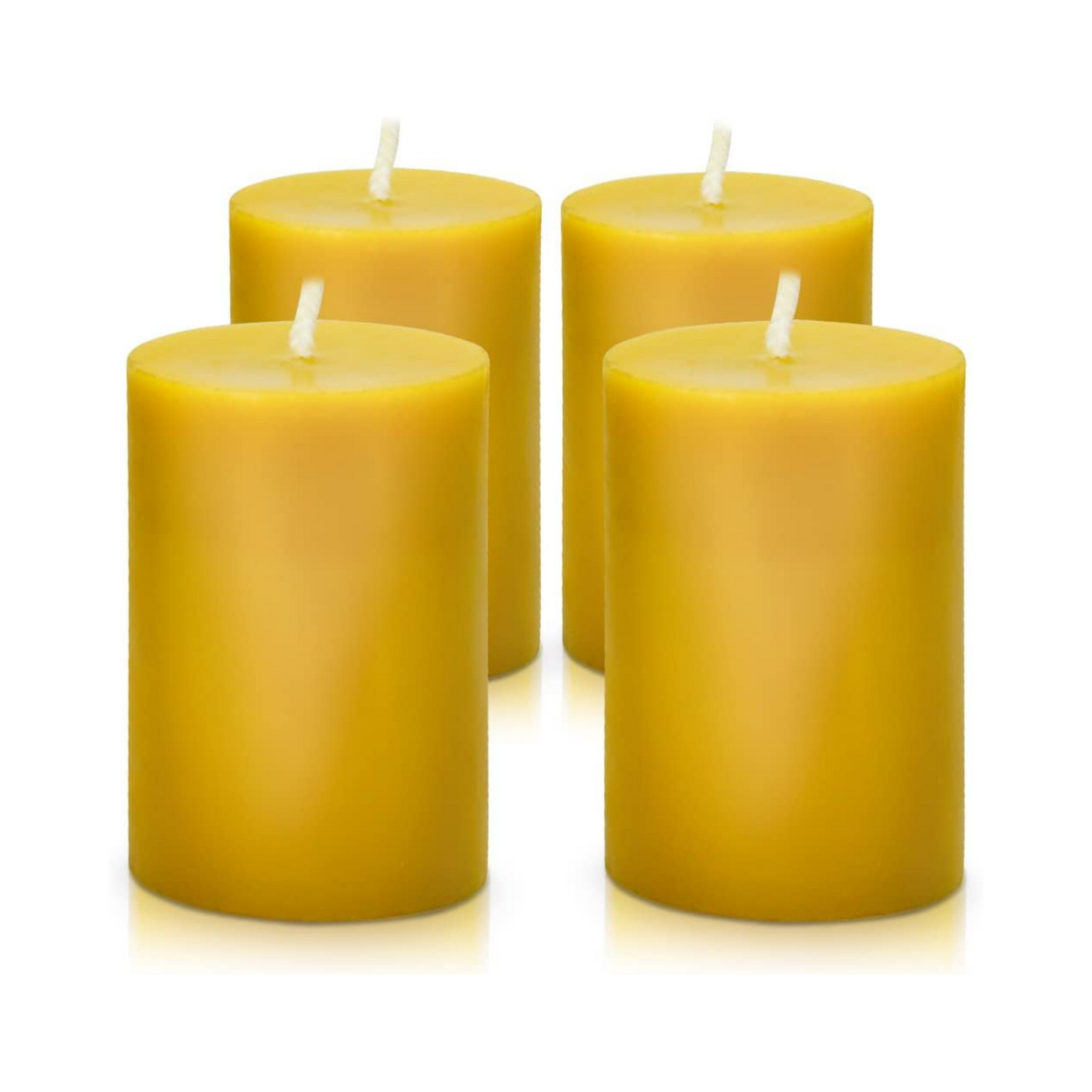 Beeswax Pillar Candles Set of 4, Smokeless Dripless Pure Beeswax Candle Set