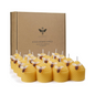 DEYBBY Natural Beeswax Candles Bulk Set, Small Bee Votive Candles with Little Bee Decorations as Gift (Yellow)