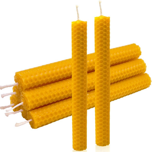DEYBBY Handmade Beeswax Taper Candles, Dripless Wax Candles