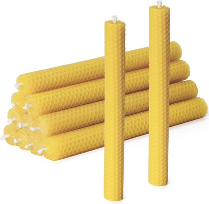 DEYBBY Handmade Beeswax Taper Candles, Dripless Wax Candles