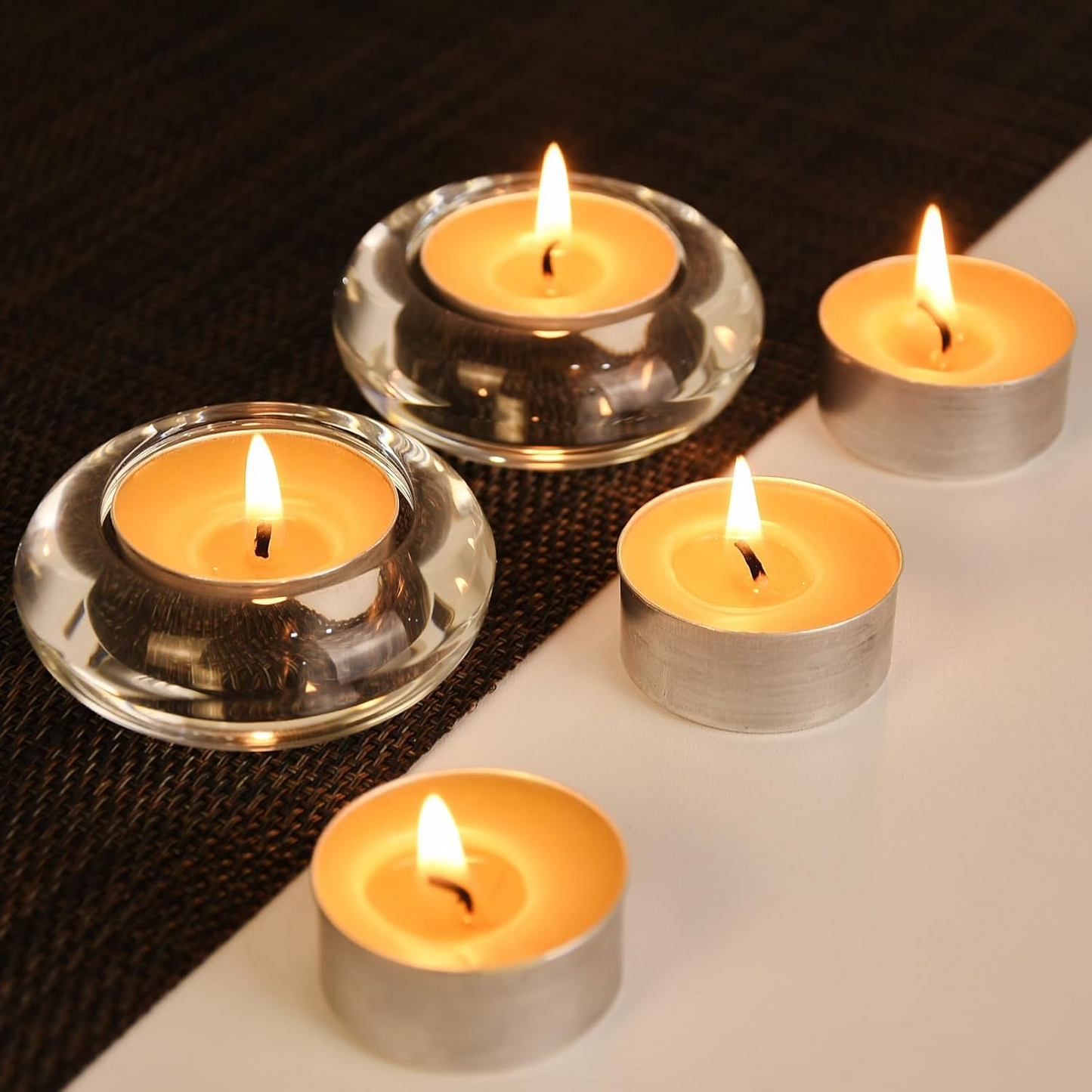 Natural Beeswax Tea Candles, DEYBBY 20 Pack Handmade Beeswax Candles in Aluminum Cup