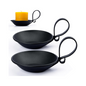 Matte Black Iron Pillar Candle Holders, with Handle, Simple Industrial Style ，Table Centerpiece Decoration