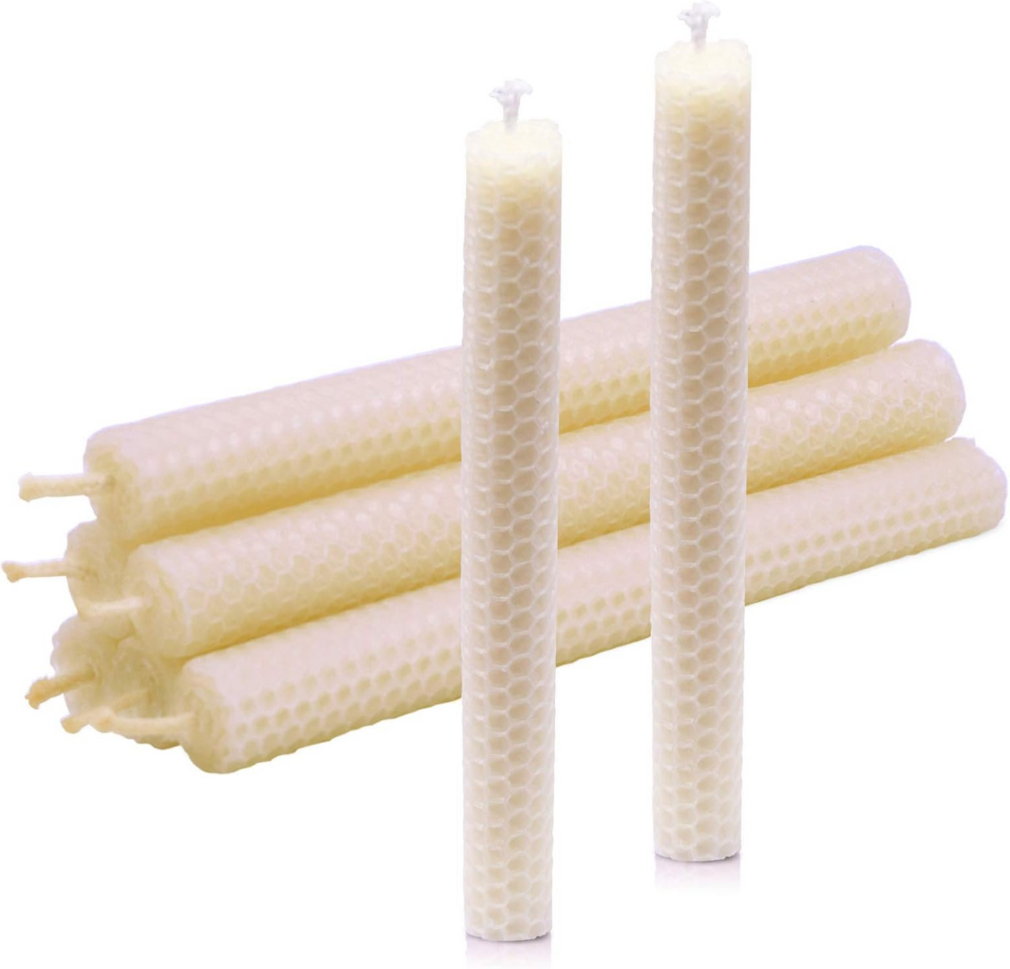 DEYBBY Handmade Beeswax Taper Candles, Dripless Wax Candles