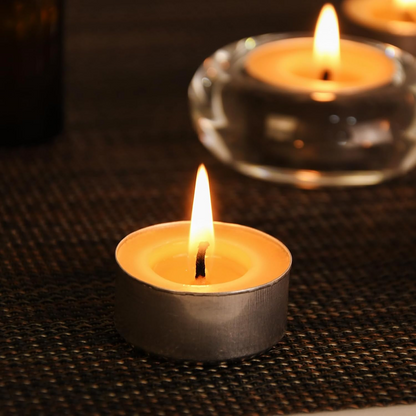 Natural Beeswax Tea Candles, DEYBBY 20 Pack Handmade Beeswax Candles in Aluminum Cup
