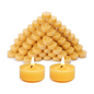 Natural Beeswax Tea Candles, DEYBBY Handmade Beeswax Candles in Clear Cup