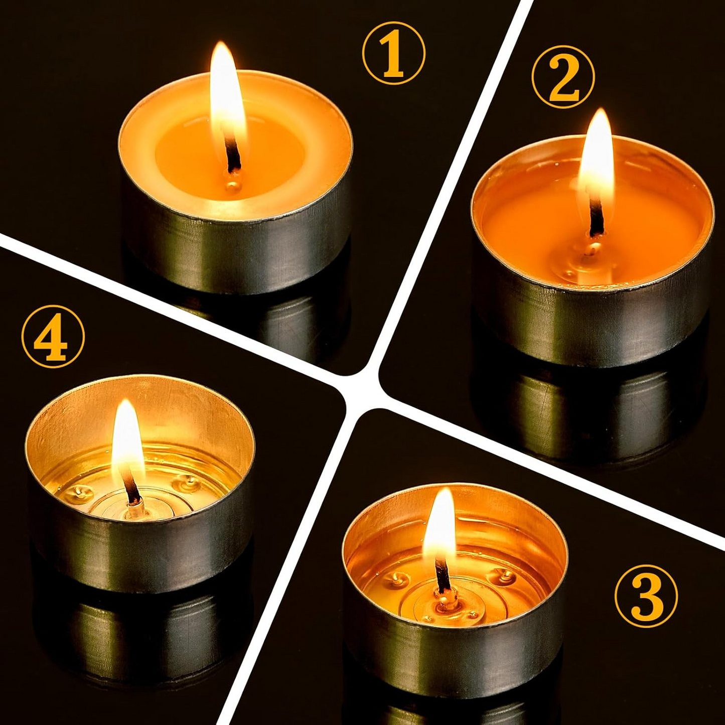 Natural Beeswax Tea Candles, DEYBBY 20 Pack Handmade Beeswax Candles in Aluminum Cup